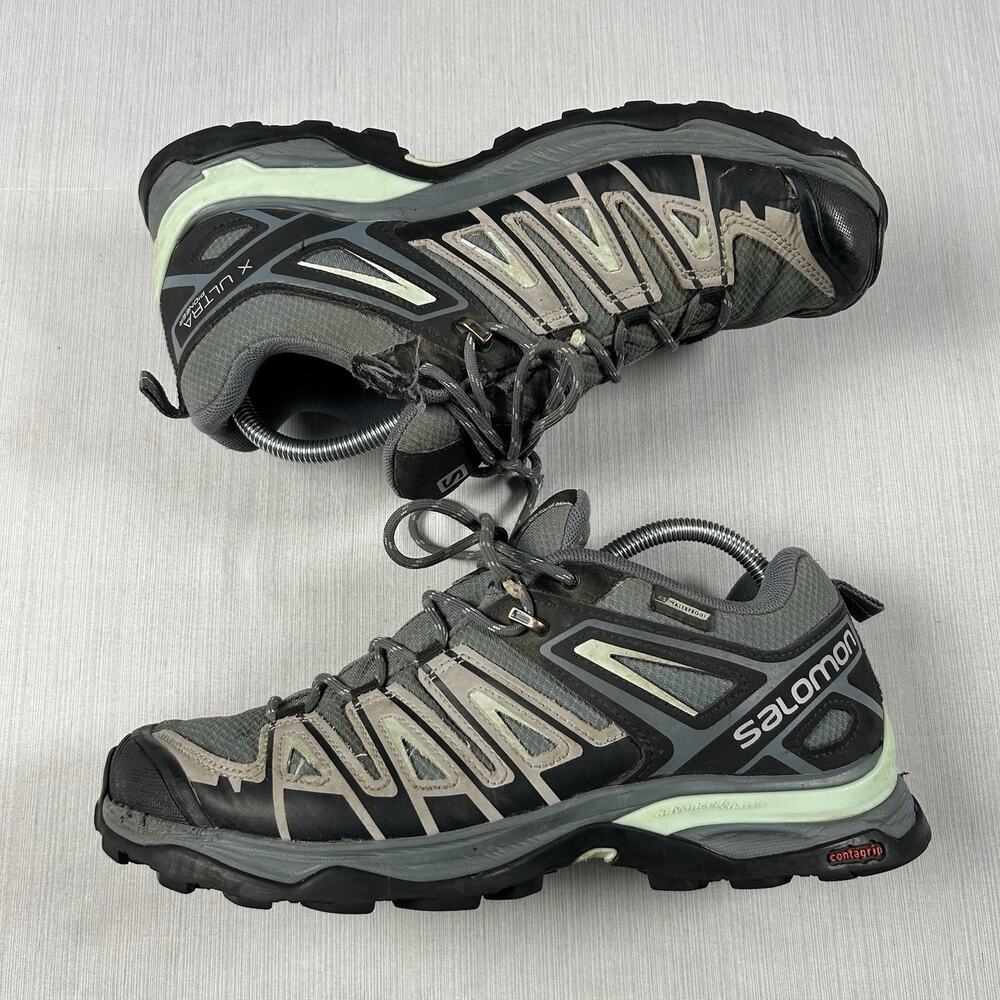 Salomon Women's Gray Black Athletic Trail Shoes